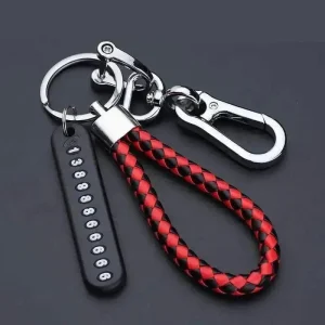 Anti-Lost Keychain with Phone Number Plate – Bicycle, Car, Motorcycle Key Ring Accessory